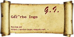 Görbe Inge névjegykártya